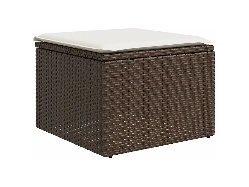 Salon de jardin avec coussins 6 pcs marron résine tressée