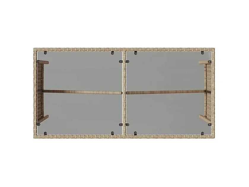 Ensemble à manger de jardin et coussins 3 pcs Beige poly rotin