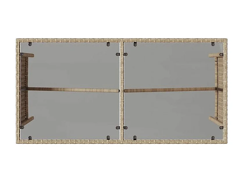 Ensemble à manger de jardin et coussins 3 pcs Beige poly rotin