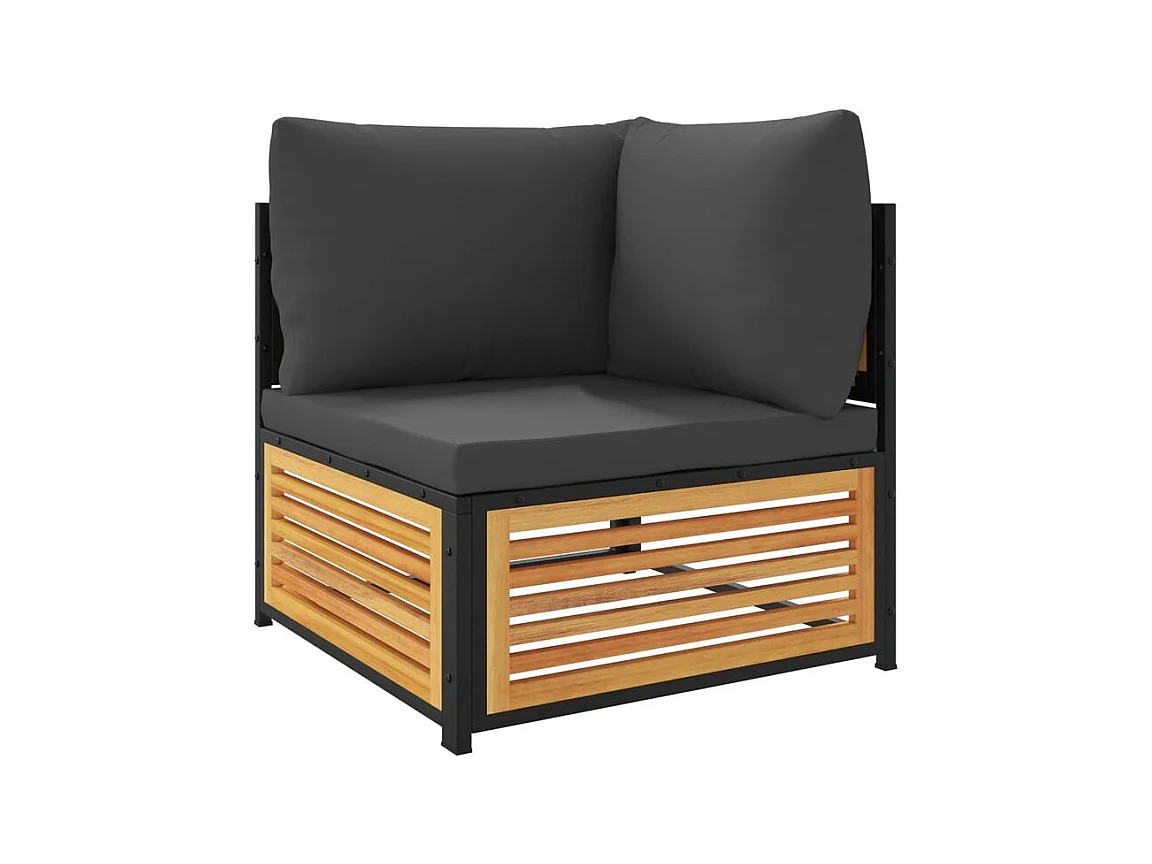 Salon de jardin avec coussins 8 pcs bois massif d'acacia