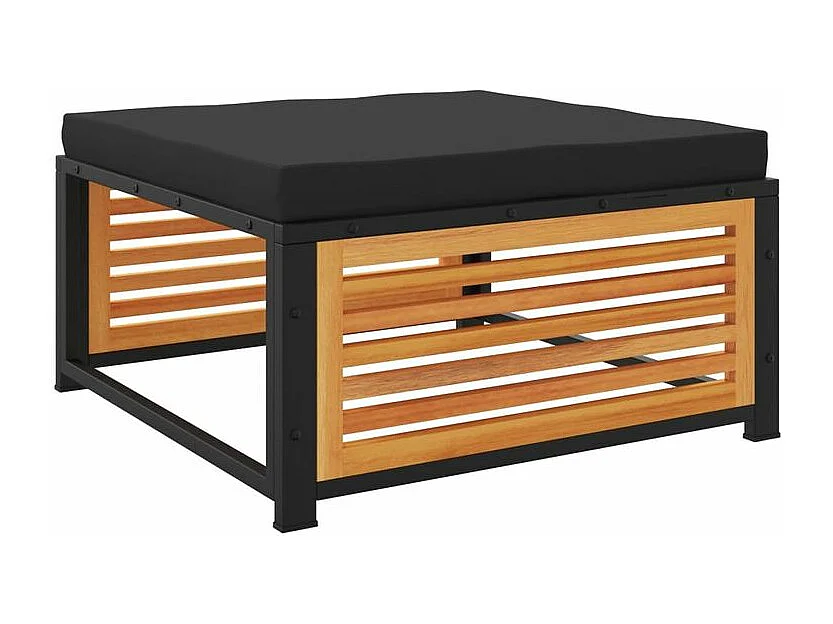 Salon de jardin avec coussins 8 pcs bois massif d'acacia