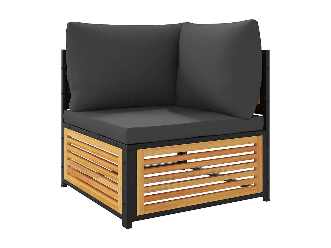 Salon de jardin avec coussins 8 pcs bois massif d'acacia