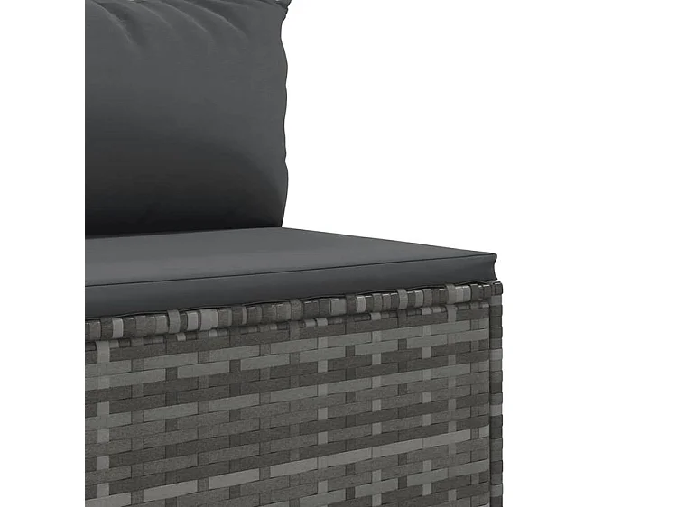 Salon de jardin 7 pcs avec coussins Gris Résine tressée