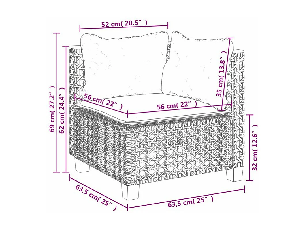 Salon de jardin avec coussins 6 pcs beige résine tressée