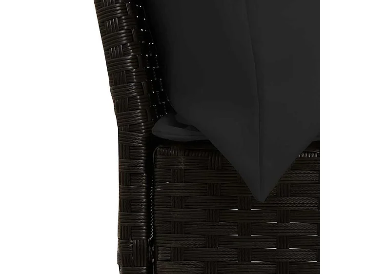 Canapé de jardin avec coussins Noir Résine tressée