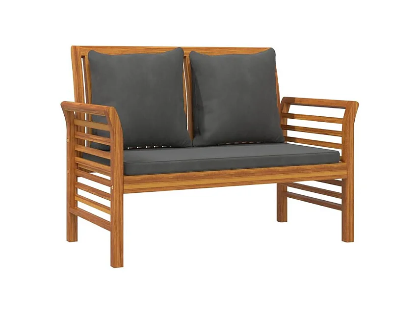 Salon de jardin 3 pcs avec coussins bois massif d'acacia