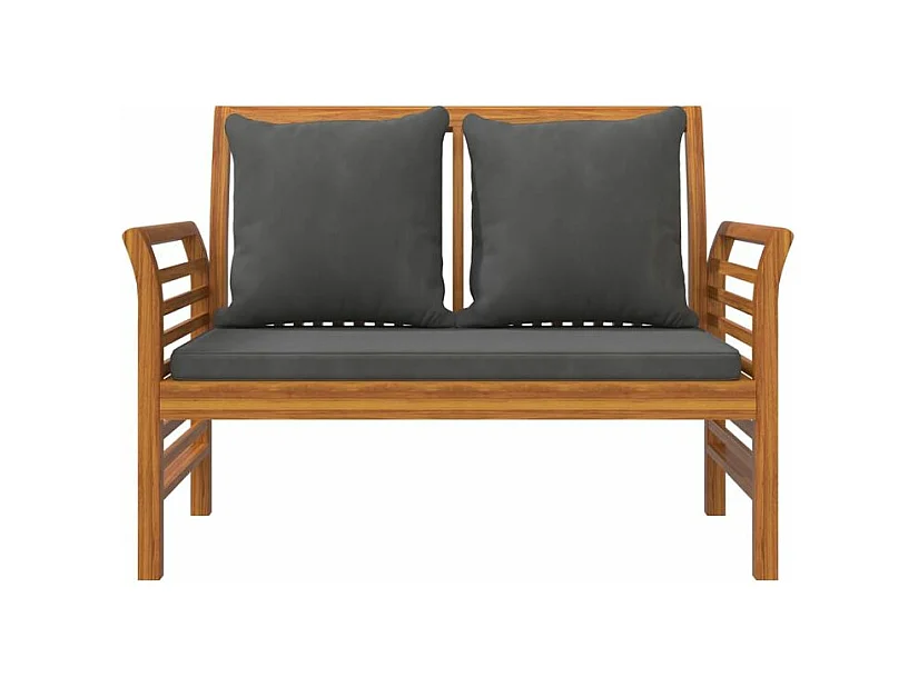 Salon de jardin 3 pcs avec coussins bois massif d'acacia