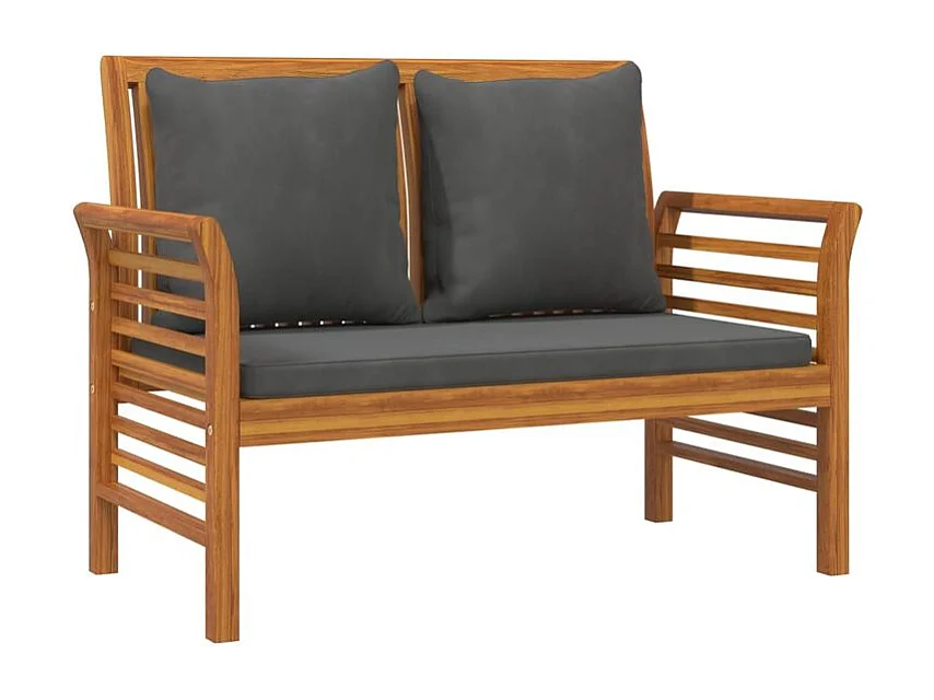 Salon de jardin 3 pcs avec coussins bois massif d'acacia