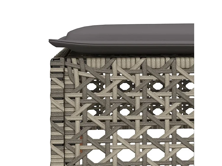 Salon de jardin 6 pcs avec coussins gris résine tressée