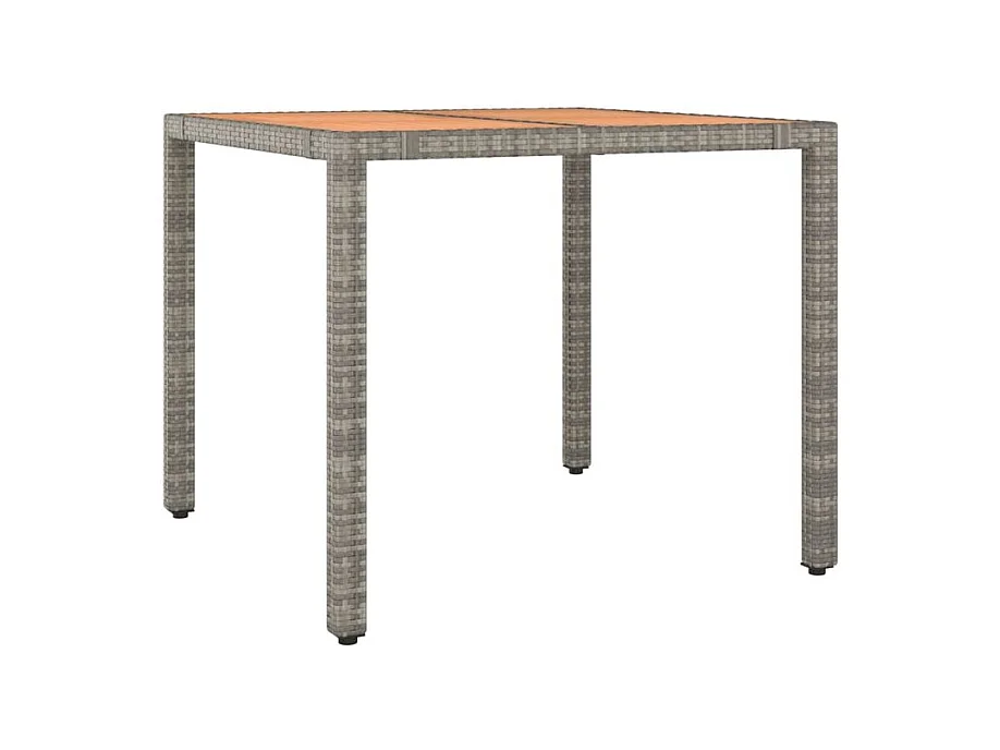 Ensemble de bistro de jardin 3 pcs coussins gris poly rotin