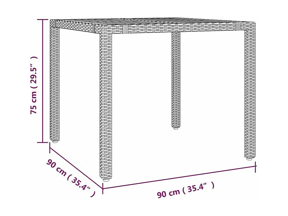 Ensemble de bistro de jardin 3 pcs coussins gris poly rotin