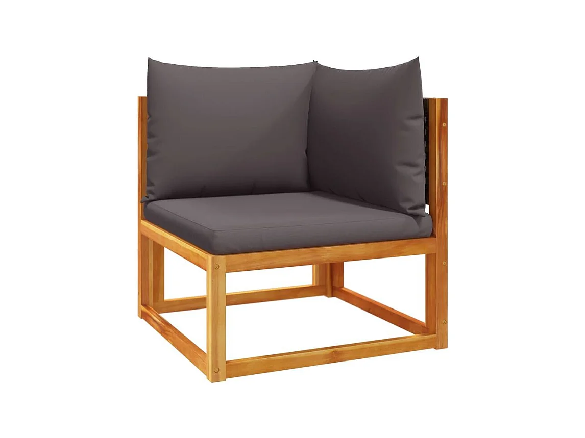 Salon de jardin avec coussins 4 pcs bois d'acacia massif