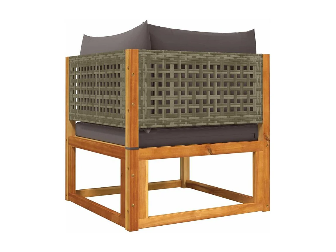 Salon de jardin avec coussins 4 pcs bois d'acacia massif