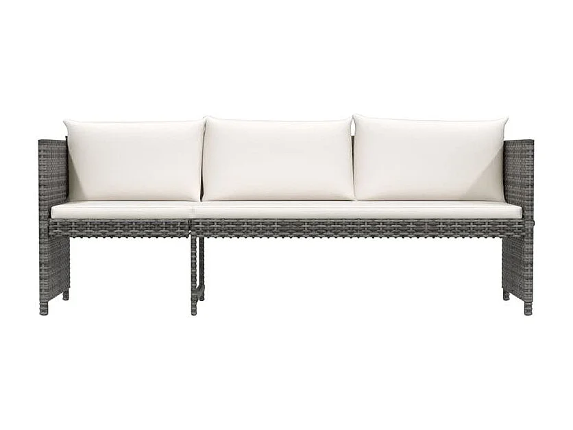 Salon de jardin 6 pcs avec coussins Résine tressée Gris