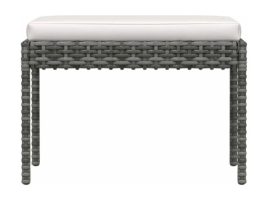 Salon de jardin 6 pcs avec coussins Résine tressée Gris