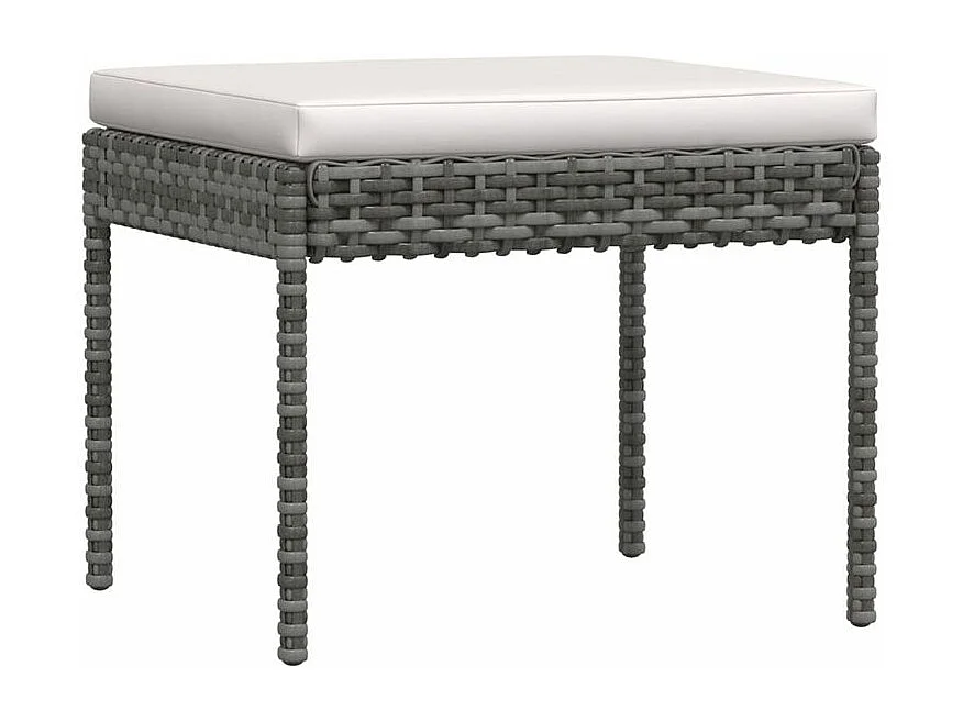 Salon de jardin 6 pcs avec coussins Résine tressée Gris