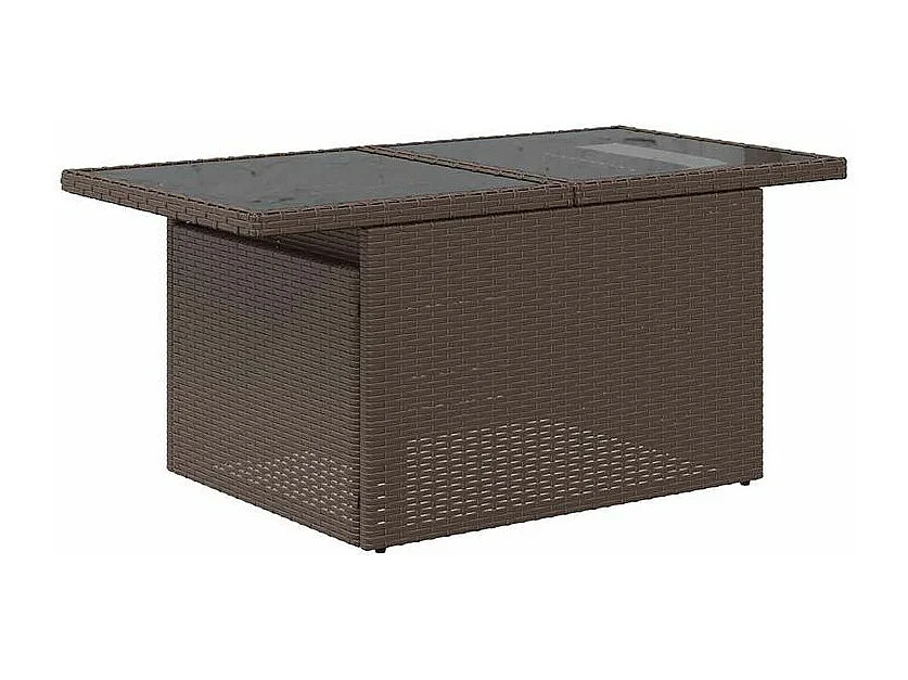 Salon de jardin avec coussins 9pcs marron résine tressée acacia