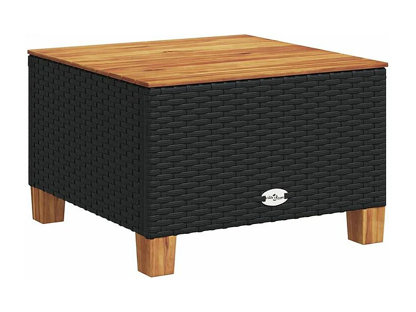 Salon de jardin 7 pcs avec coussins noir résine tressée