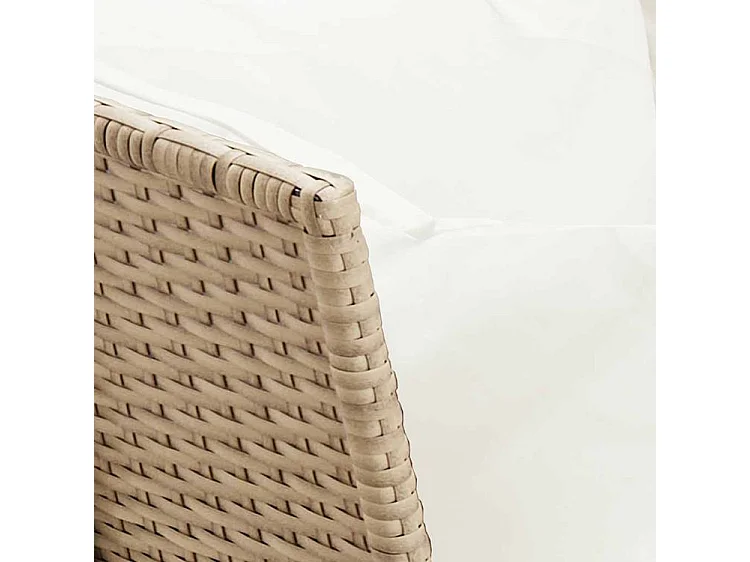 Salon de jardin avec coussins 5 pcs beige résine tressée