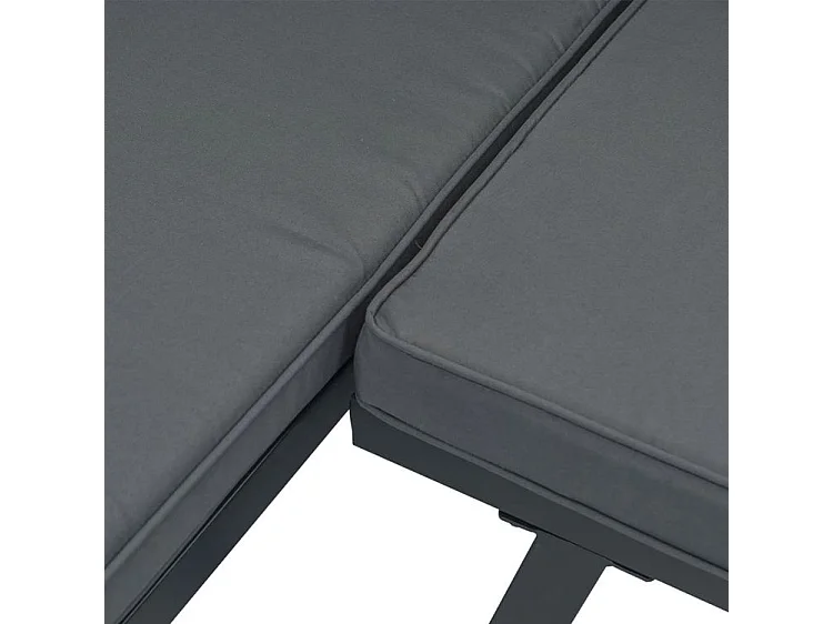 Salon de jardin 3 pcs avec coussins noir aluminium