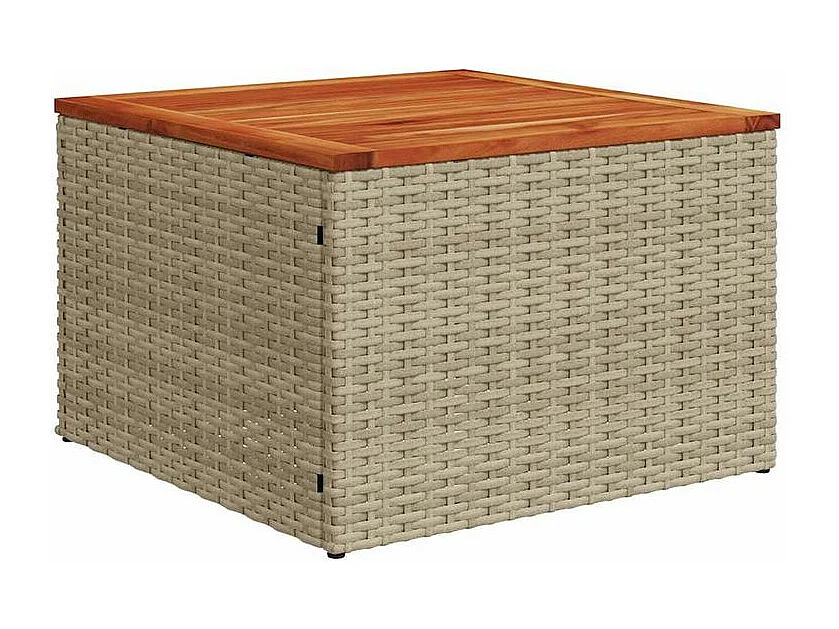 Salon de jardin avec coussins 8 pcs beige résine tressée