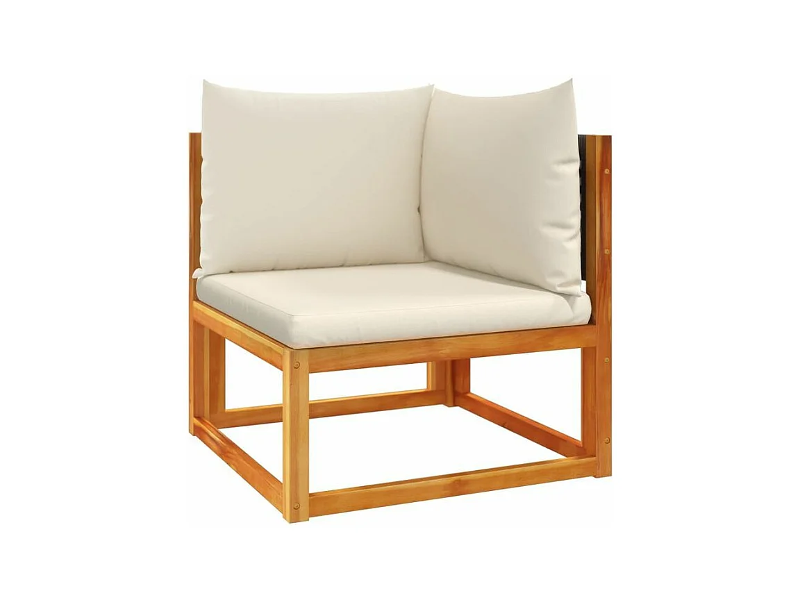 Salon de jardin avec coussins 3 pcs bois massif d'acacia