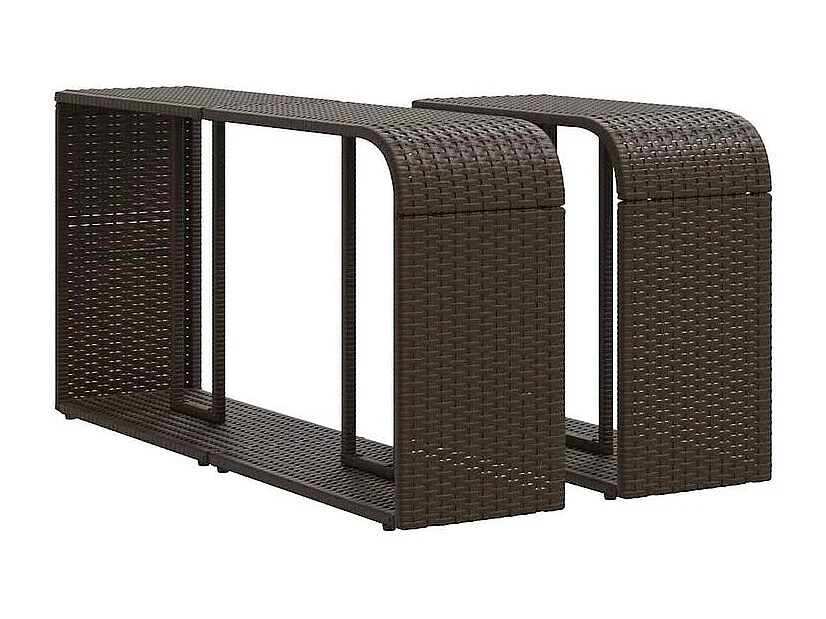 Salon de jardin 10 pcs avec coussins marron résine tressée