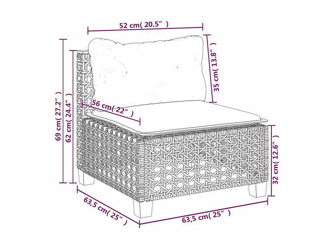 Salon de jardin avec coussins 7 pcs beige résine tressée