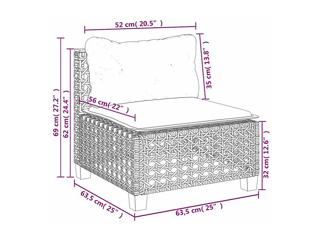 Salon de jardin avec coussins 7 pcs beige résine tressée