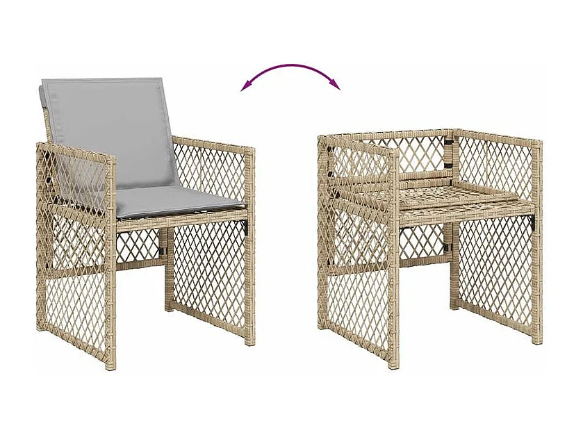 Ensemble à manger de jardin et coussins 9 pcs mélange beige