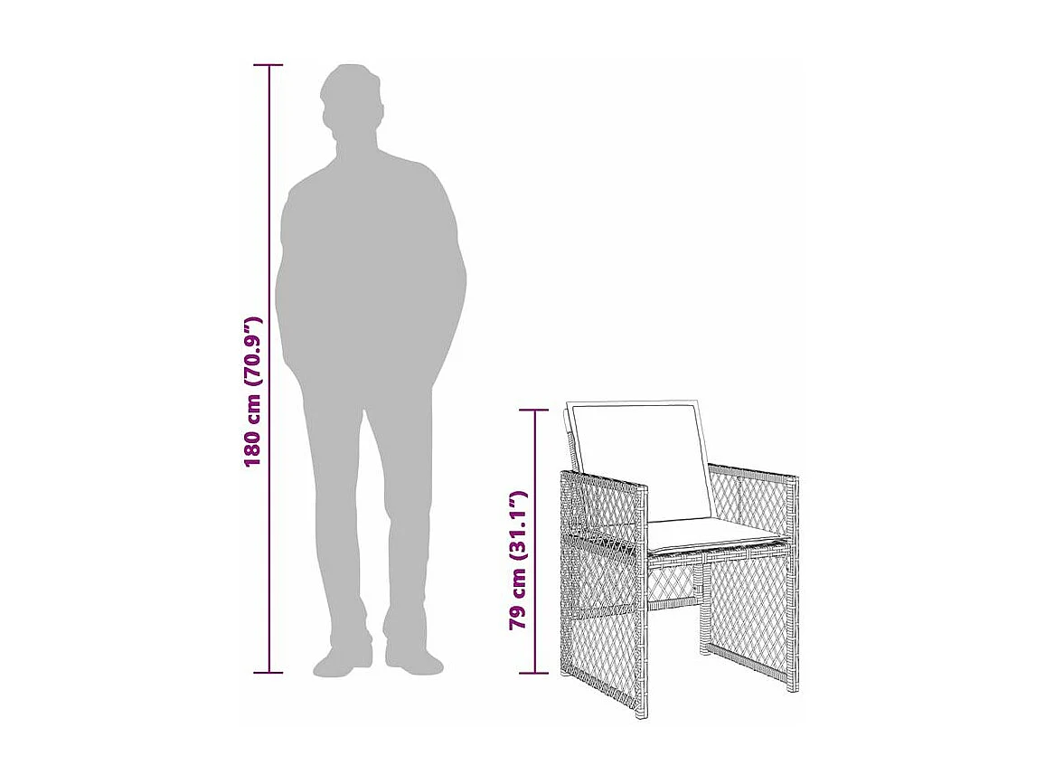 Ensemble à manger de jardin et coussins 9 pcs mélange beige