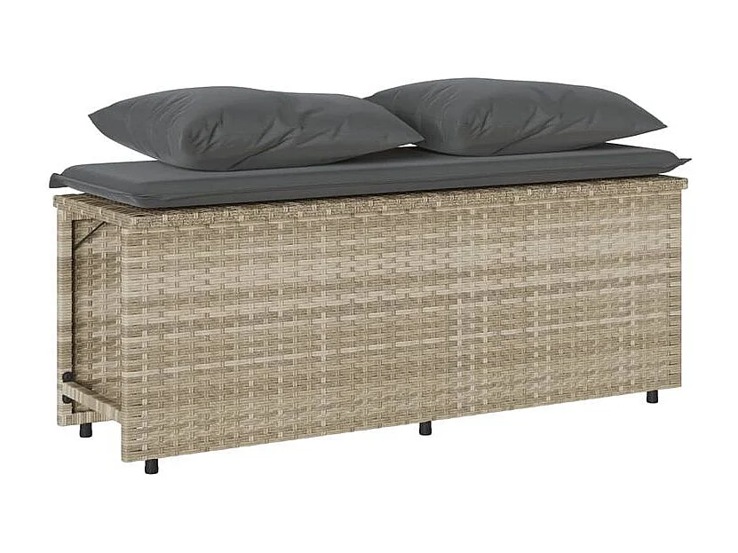 Ensemble à manger de jardin 3pcs coussins gris clair poly rotin