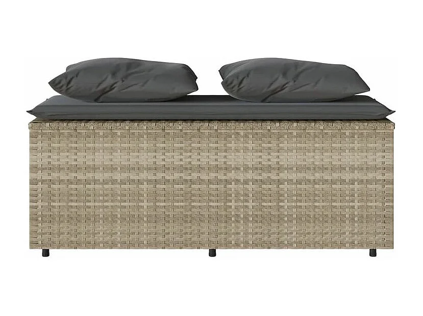 Ensemble à manger de jardin 3pcs coussins gris clair poly rotin