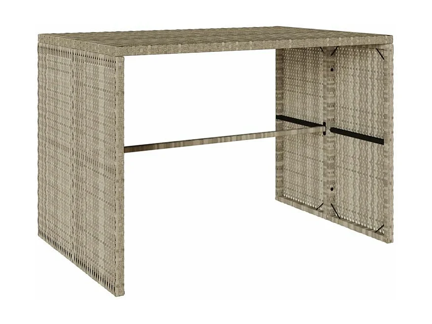 Ensemble à manger de jardin 3pcs coussins gris clair poly rotin