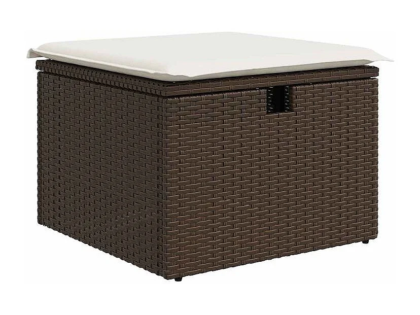 Salon de jardin 8 pcs avec coussins marron résine tressée
