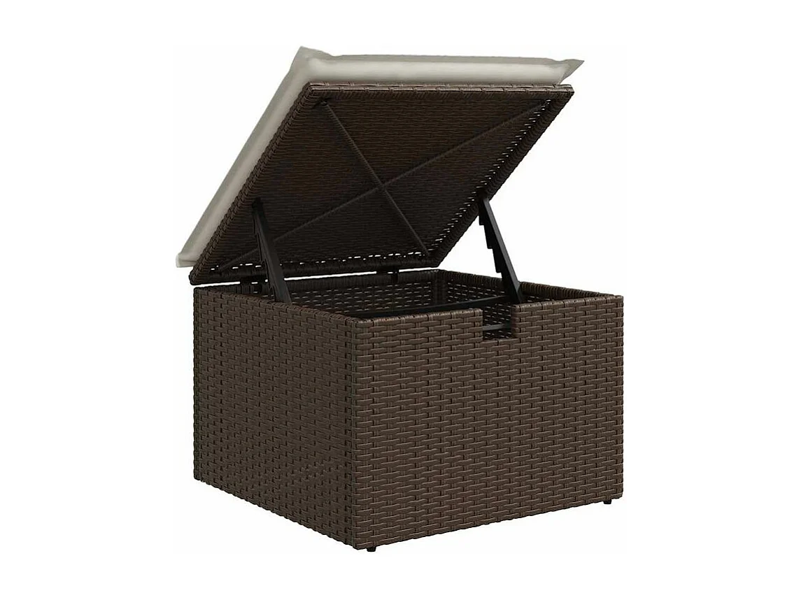 Salon de jardin 8 pcs avec coussins marron résine tressée
