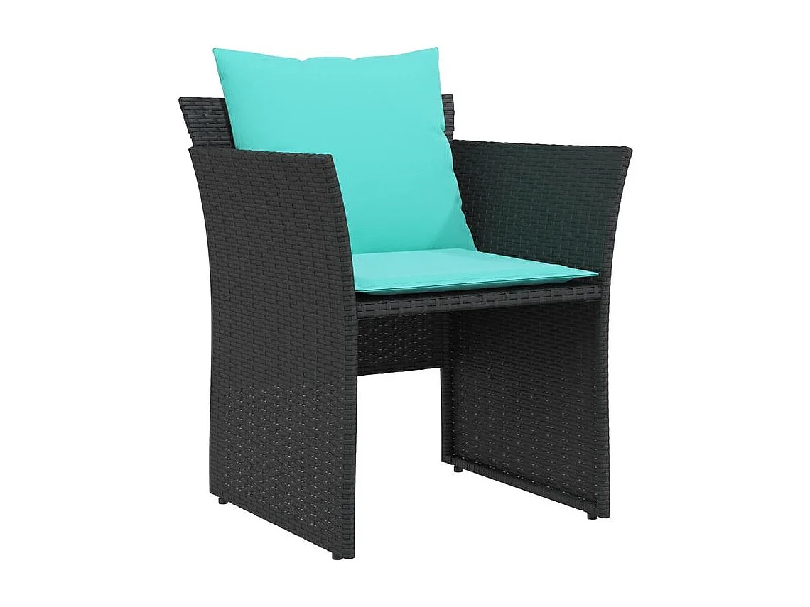 Chaise de jardin avec tabouret noir résine tressée