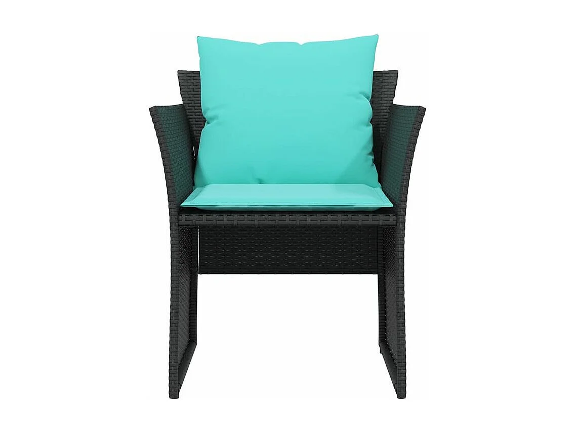 Chaise de jardin avec tabouret noir résine tressée