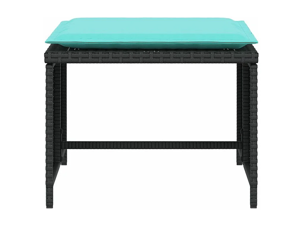 Chaise de jardin avec tabouret noir résine tressée