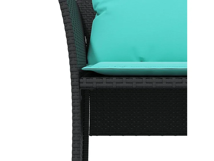 Chaise de jardin avec tabouret noir résine tressée