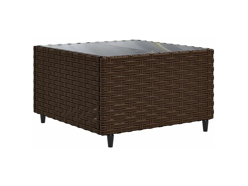 Salon de jardin 5 pcs avec coussins Marron Résine tressée