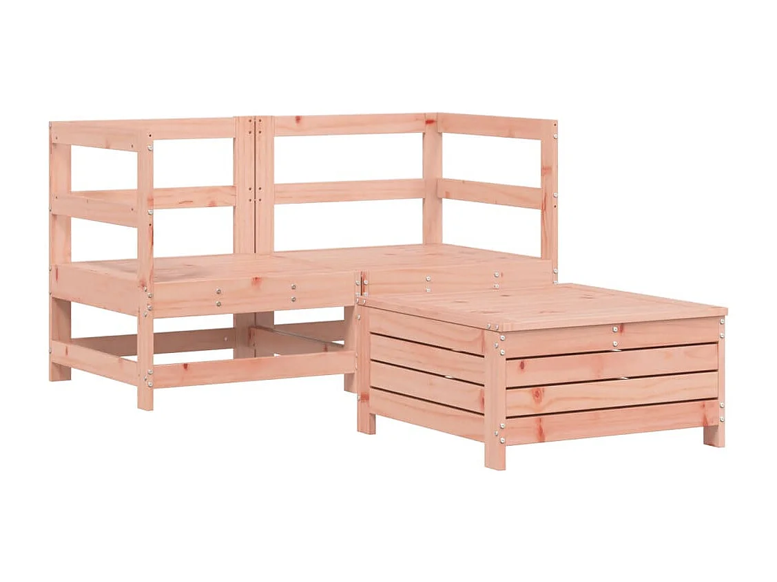 Salon de jardin 3 pcs bois massif sapin de douglas