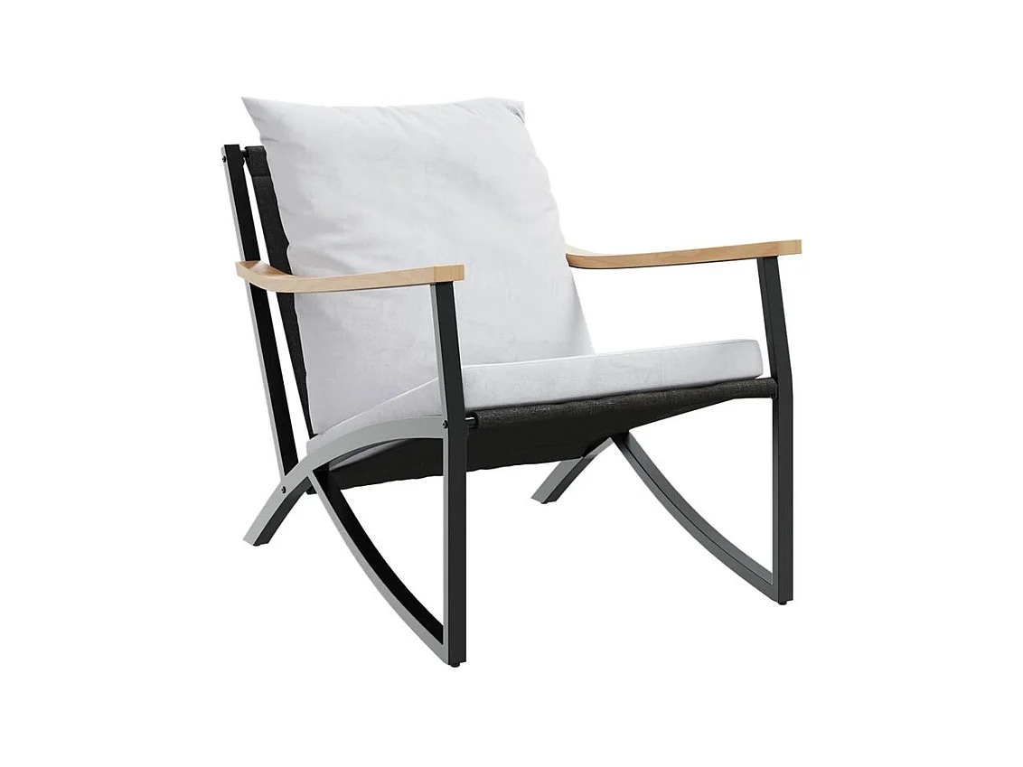 Ensemble de meubles de balcon 4 pcs avec coussins acier noir