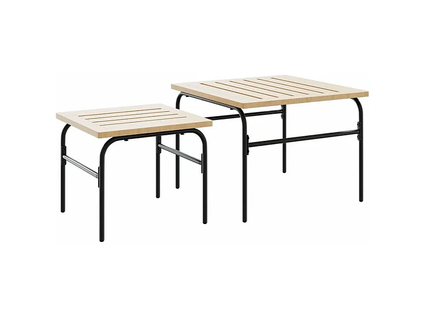 Ensemble de meubles de balcon 4 pcs avec coussins acier noir