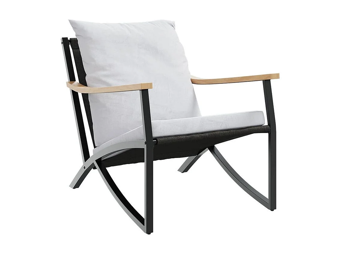 Ensemble de meubles de balcon 4 pcs avec coussins acier noir