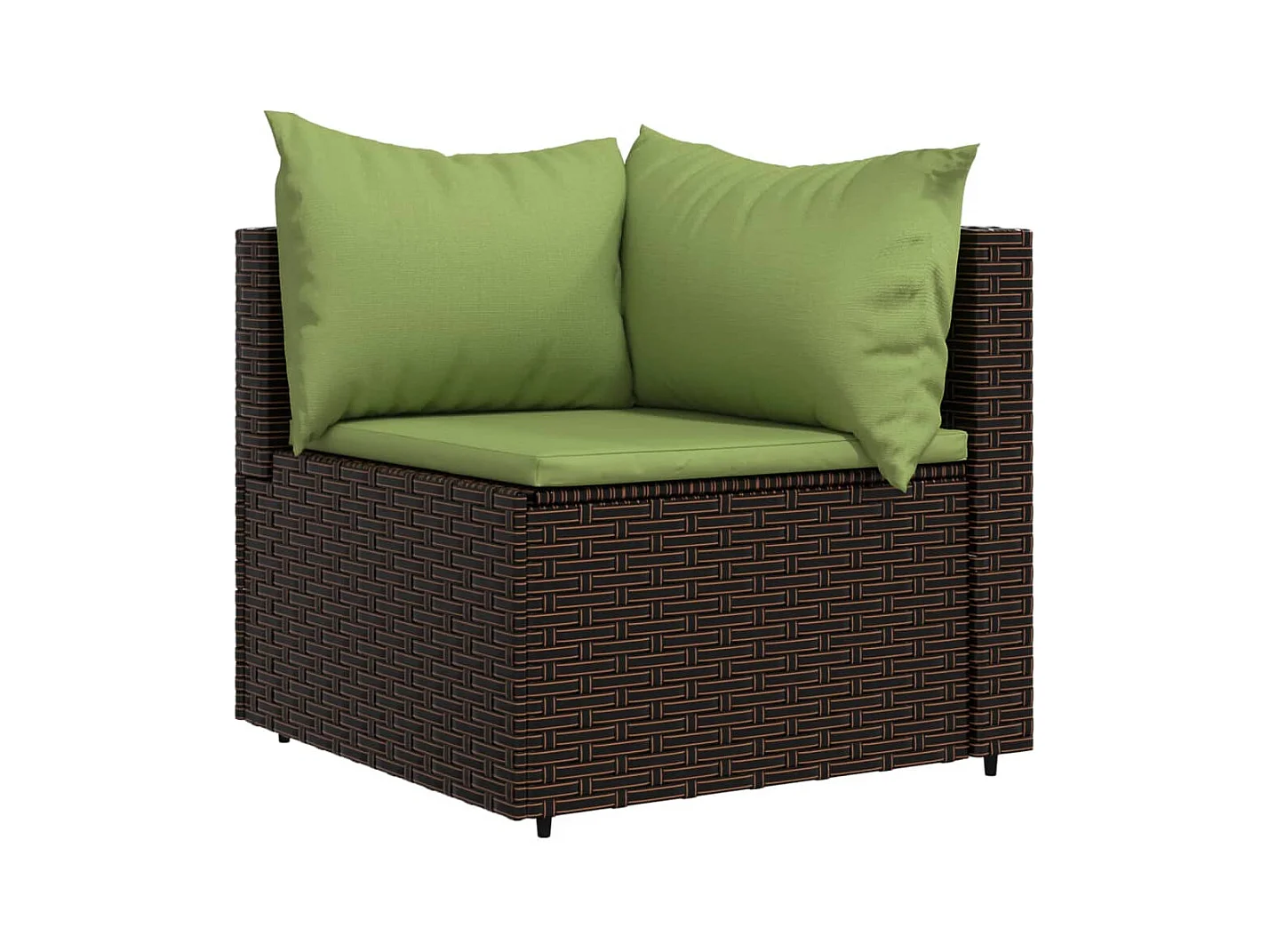 Salon de jardin 3 pcs avec coussins marron résine tressée