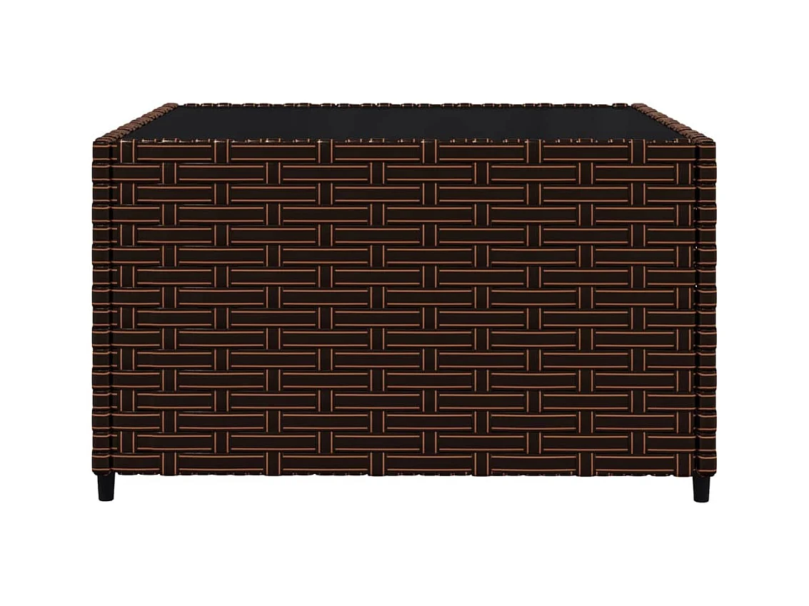 Salon de jardin 3 pcs avec coussins marron résine tressée