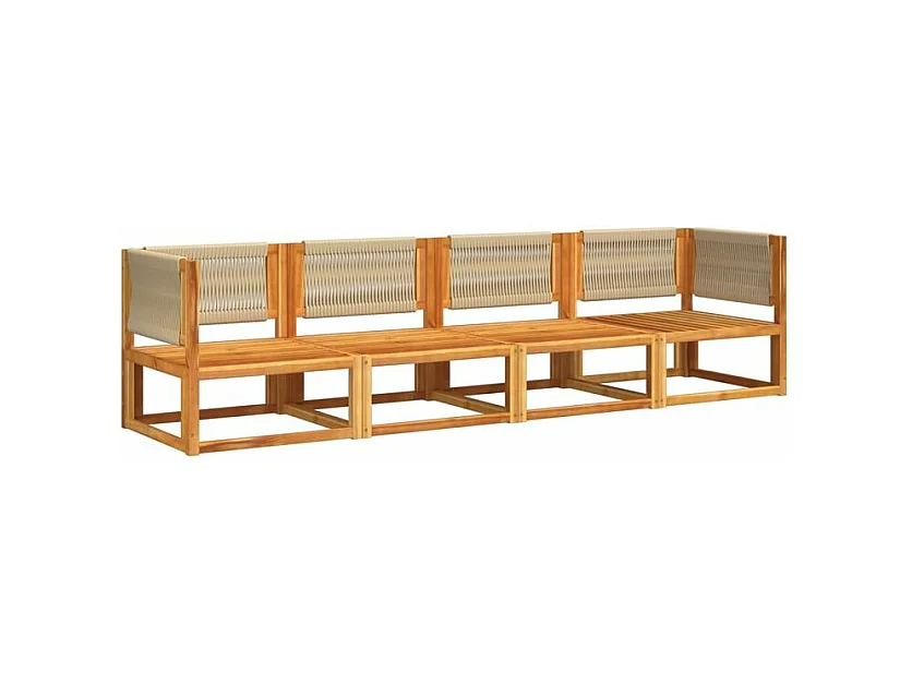 Salon de jardin avec coussins 4 pcs bois d'acacia massif
