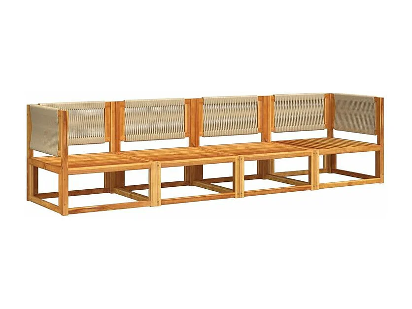 Salon de jardin avec coussins 4 pcs bois d'acacia massif