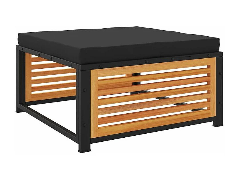 Salon de jardin avec coussins 4 pcs bois d'acacia massif